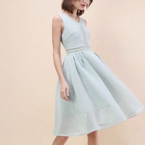 Chicwish Airy Fresh Eyelet Mesh Sleeveles Dress in